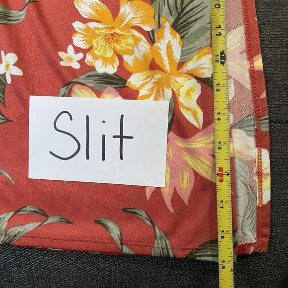 NEW Derek Heart Sleeveless Maxi Dress Coral Tropical Floral Boho Stretch‎ Large - Picture 8 of 10